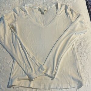 Banana Republic V-Neck Long Sleeve Tee Women's Size Small White
